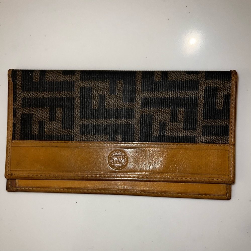 VINTAGE 80’s  FENDI ZUCCA MONOGRAM CHECK BOOK COVER
Guaranteed authentic